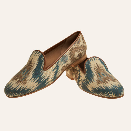 Ikat Blue & Natural
